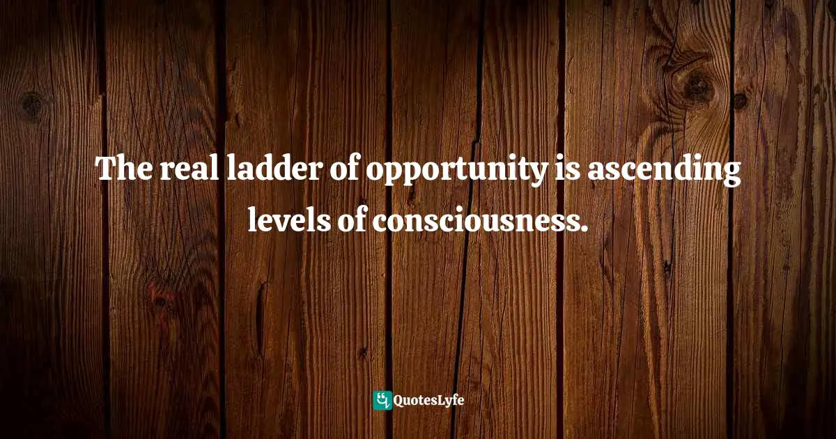 The real ladder of opportunity is ascending levels of consciousness.