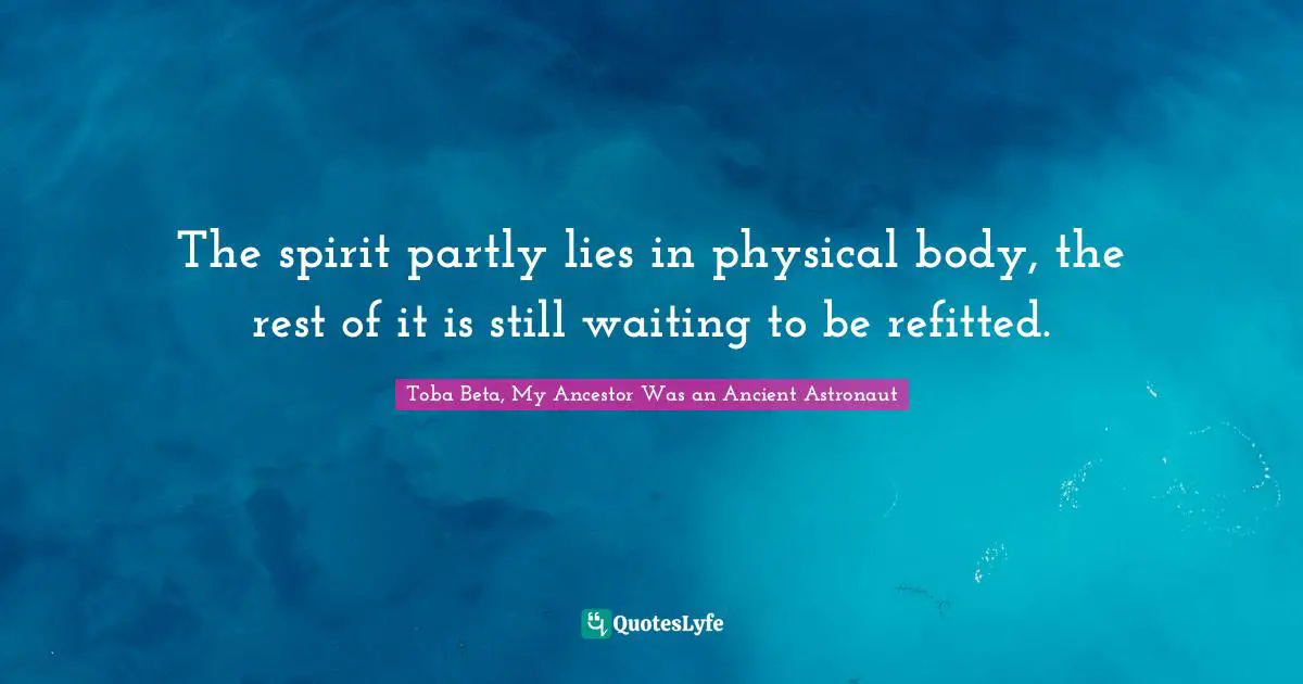 The spirit partly lies in physical body, the rest of it is still waiting to be refitted.