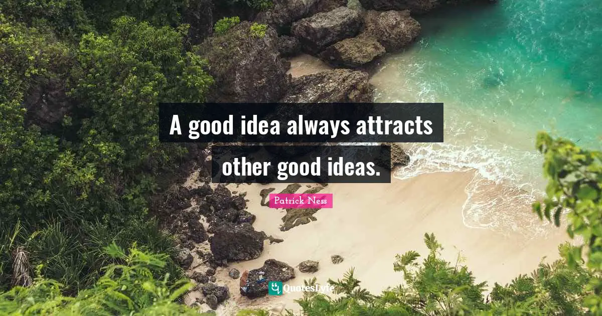 A good idea always attracts other good ideas.
