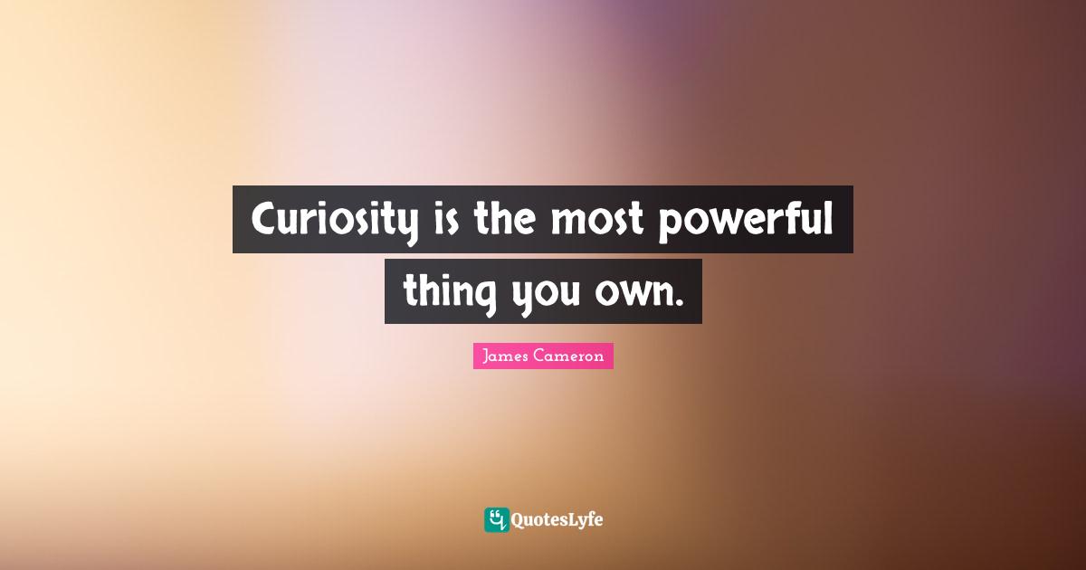 Curiosity is the most powerful thing you own.