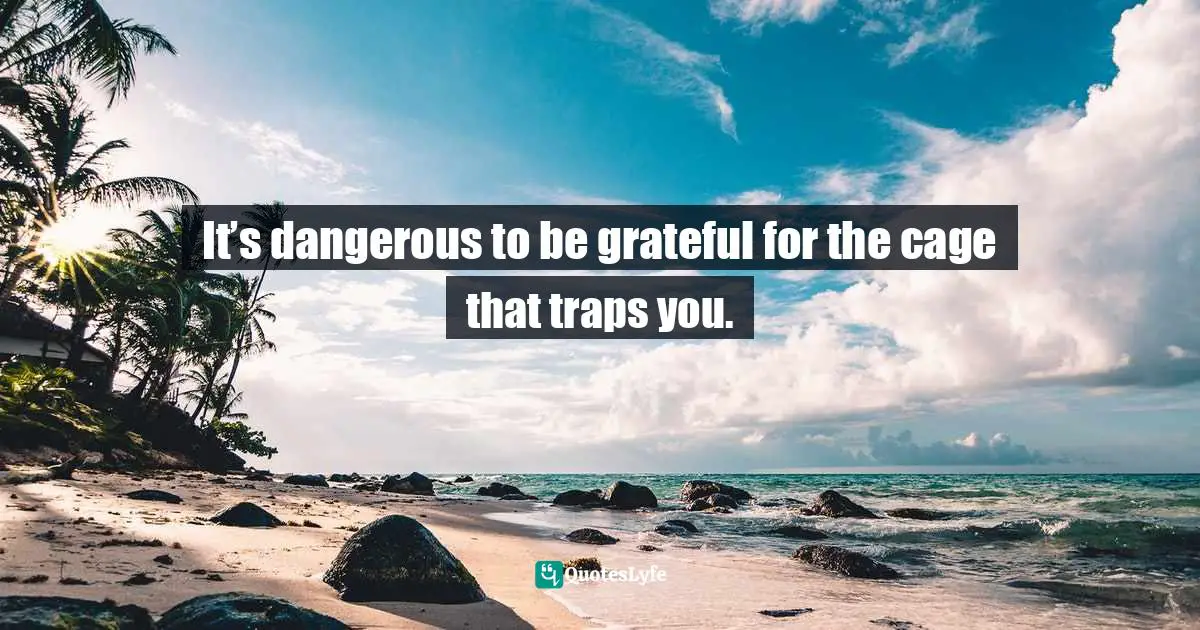 It’s dangerous to be grateful for the cage that traps you.