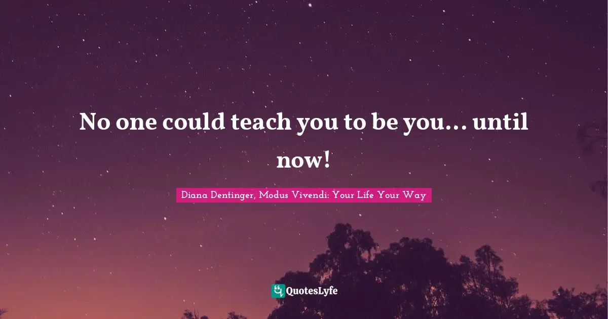 No one could teach you to be you... until now!