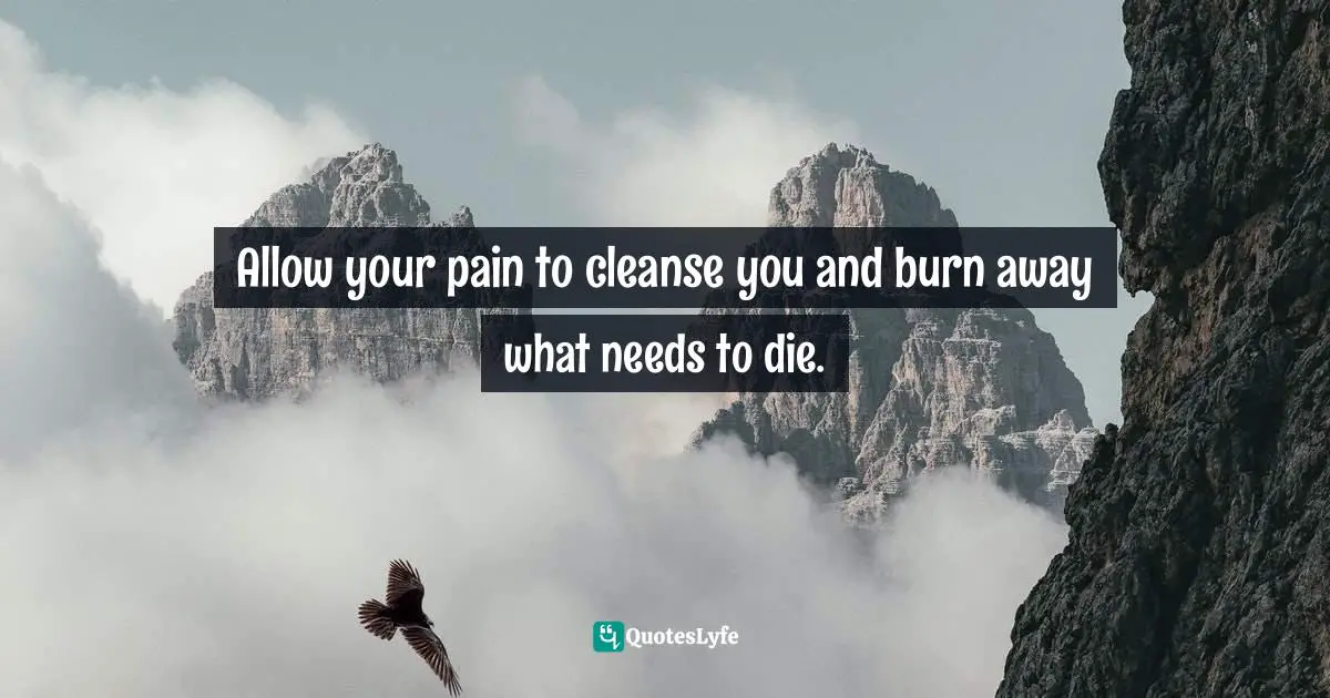 Allow your pain to cleanse you and burn away what needs to die.