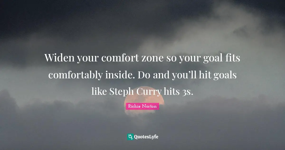 ‪Widen your comfort zone so your goal fits comfortably inside. Do and you’ll hit goals like Steph Curry hits 3s.‬