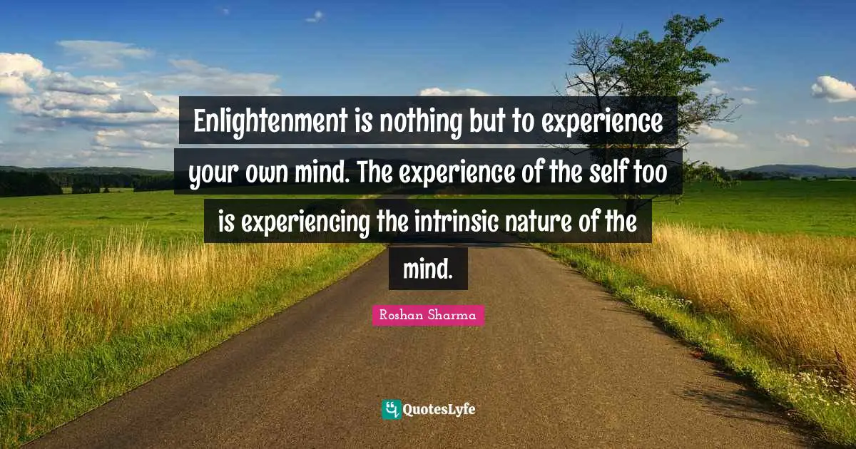 Enlightenment is nothing but to experience your own mind. The experience of the self too is experiencing the intrinsic nature of the mind.