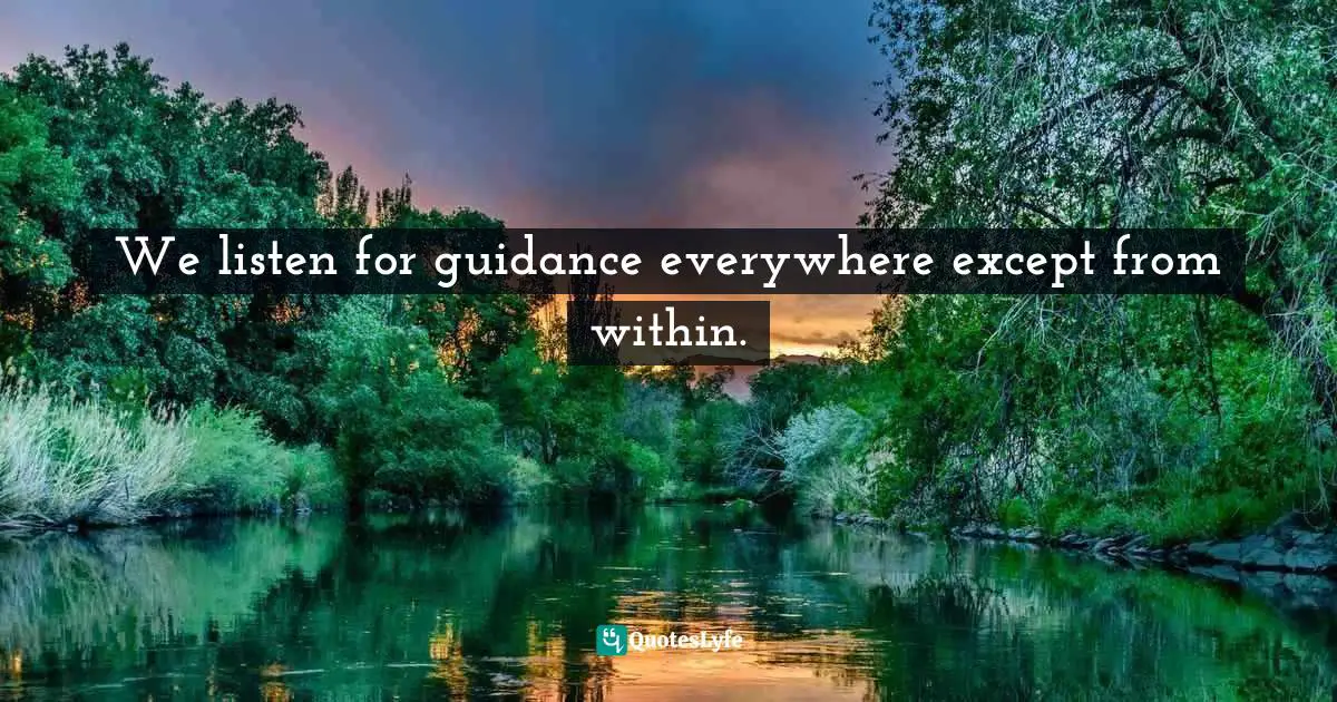 We listen for guidance everywhere except from within.