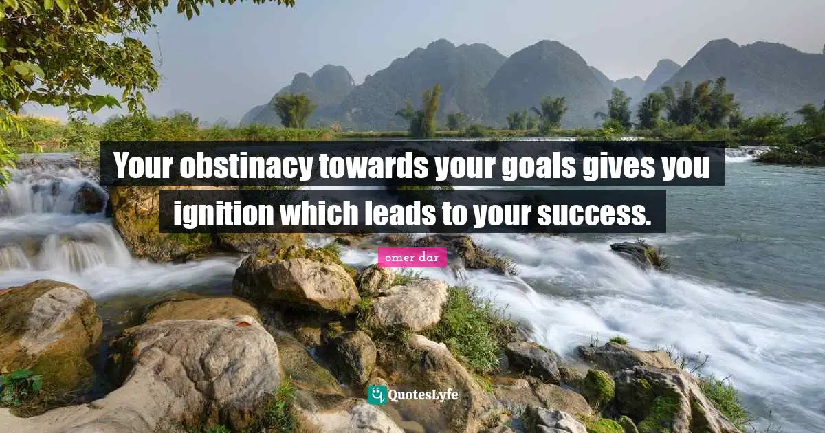 Your obstinacy towards your goals gives you ignition which leads to your success.