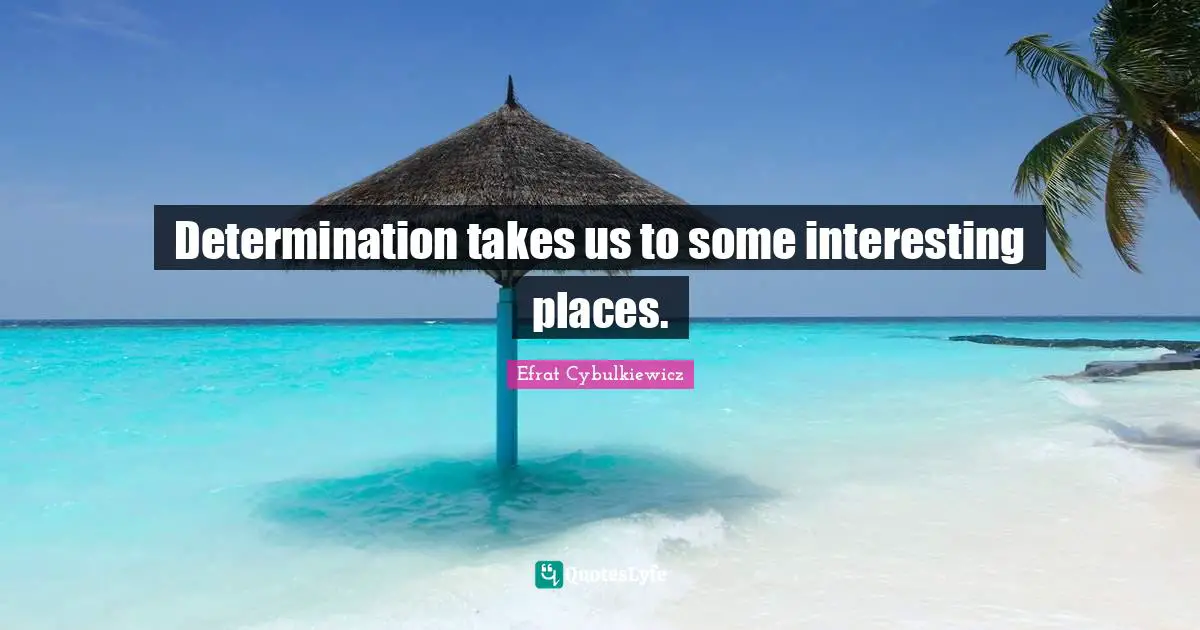 Journeys Quotes: "Determination takes us to some interesting places."