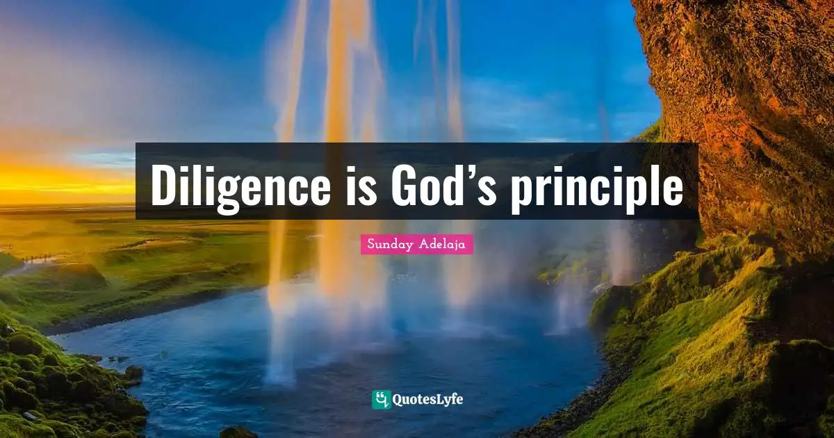 Life Calling Quotes: "Diligence is God’s principle"