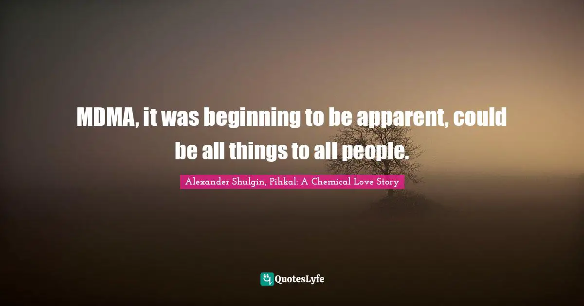 MDMA, it was beginning to be apparent, could be all things to all people.