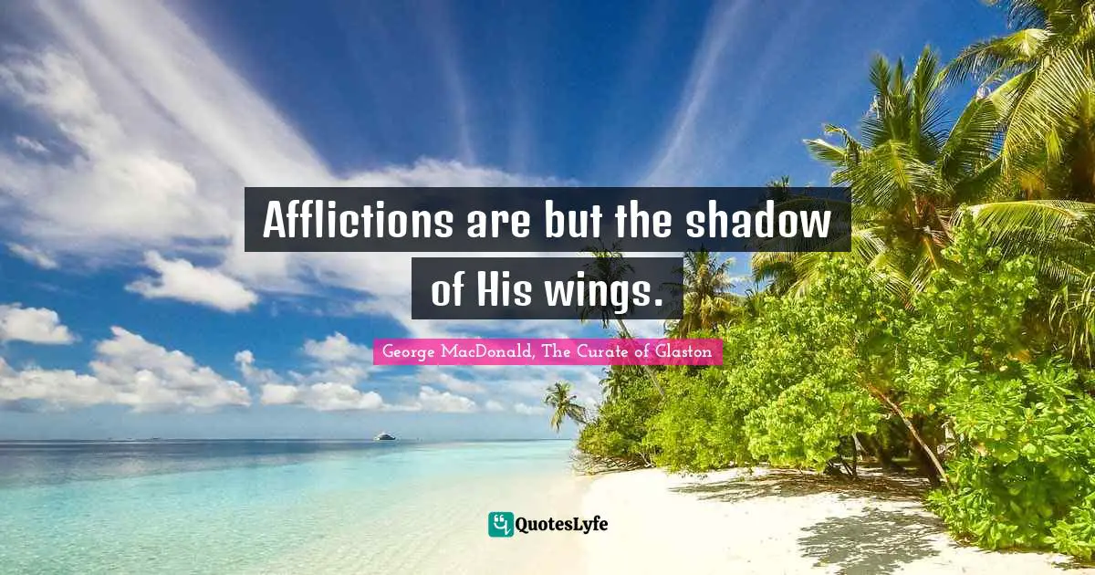 Afflictions are but the shadow of His wings.