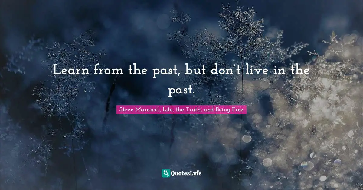 Steve Maraboli Quotes: "Learn from the past, but don’t live in the past."