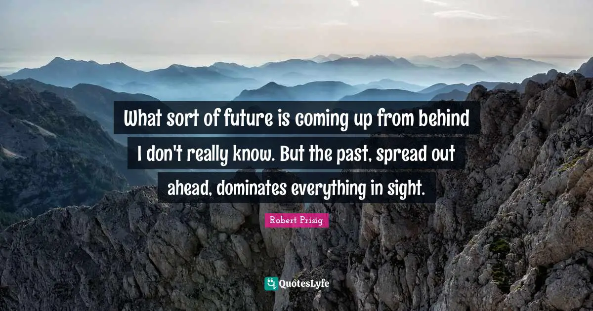 What sort of future is coming up from behind I don't really know. But the past, spread out ahead, dominates everything in sight.