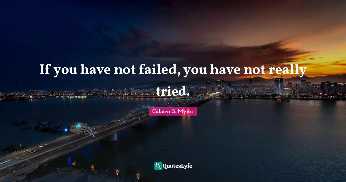 If you have not failed, you have not really tried.