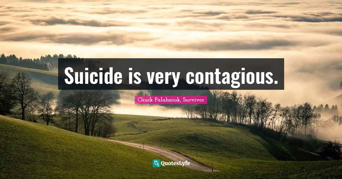 Suicide is very contagious.