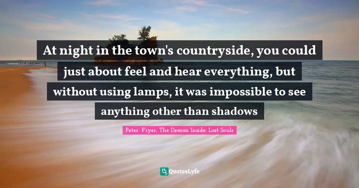 At night in the town's countryside, you could just about feel and hear everything, but without using lamps, it was impossible to see anything other than shadows
