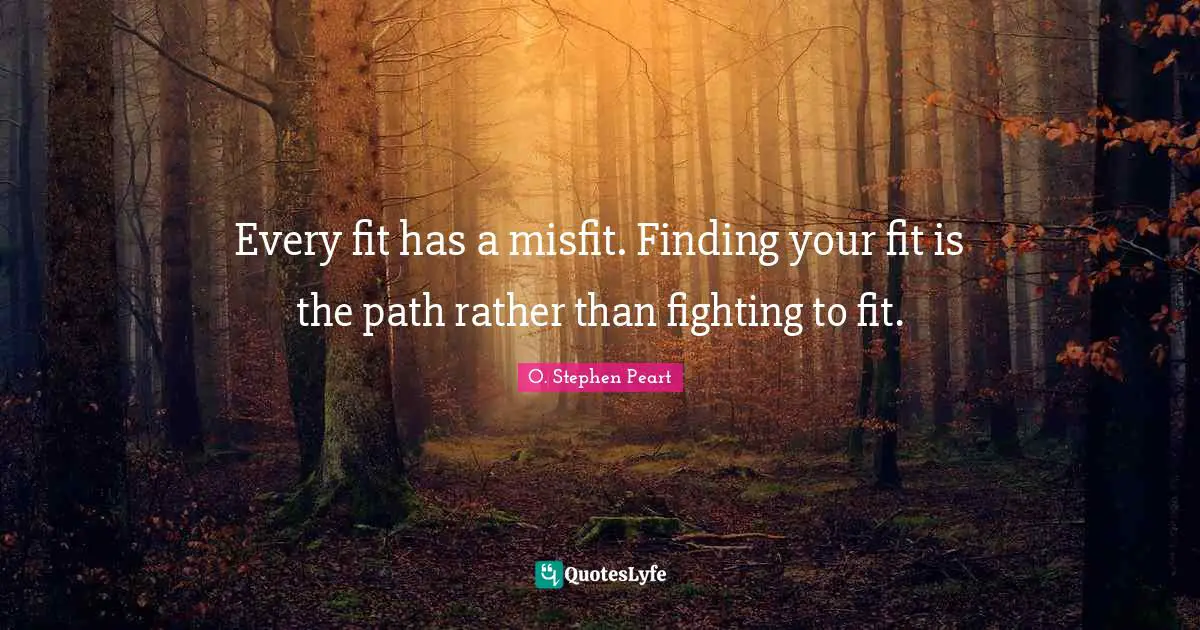 Every fit has a misfit. Finding your fit is the path rather than fighting to fit.