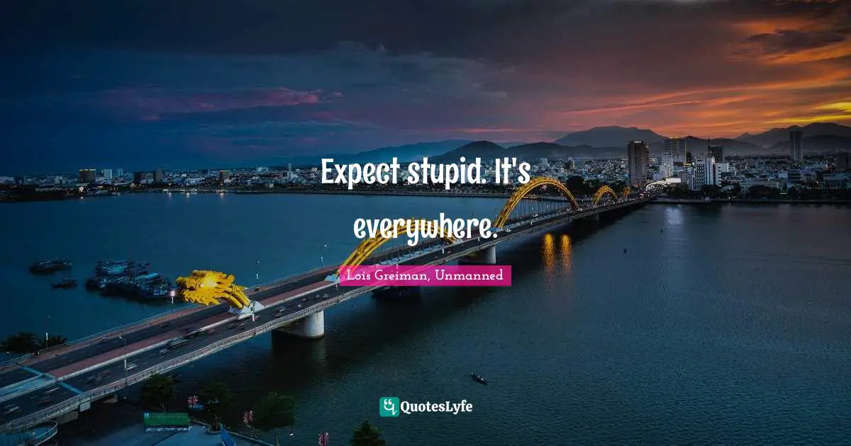 Expect stupid. It's everywhere.