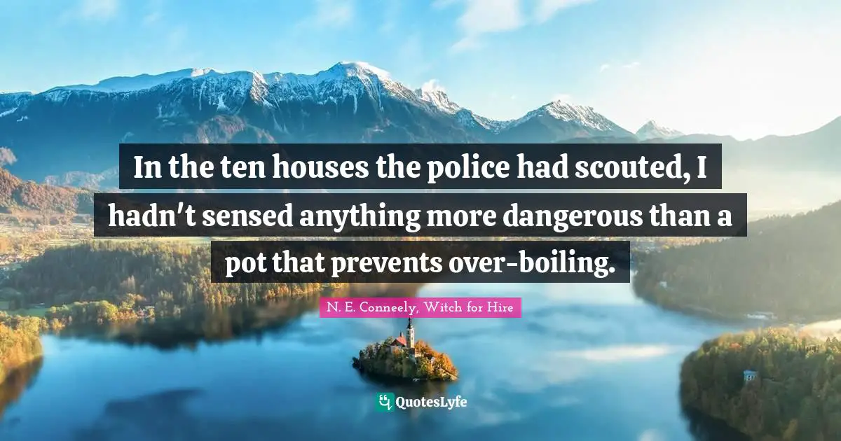 Mermaids Quotes: "In the ten houses the police had scouted, I hadn't sensed anything more dangerous than a pot that prevents over-boiling."