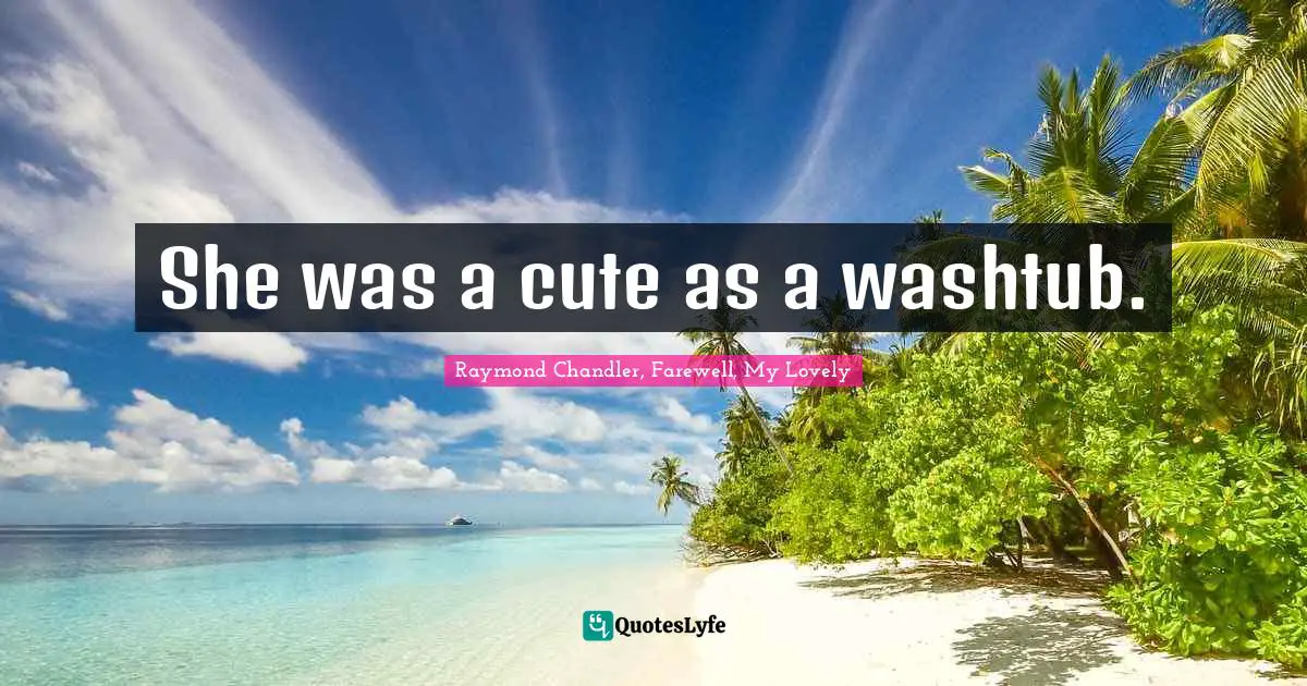She was a cute as a washtub.