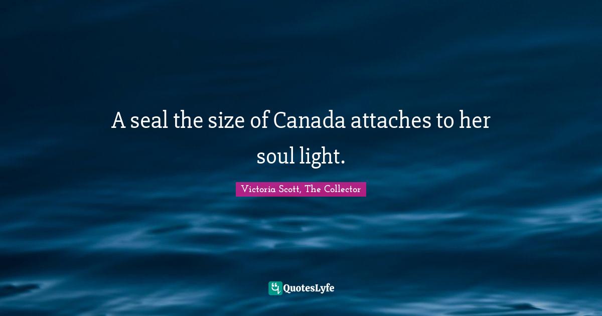 A seal the size of Canada attaches to her soul light.