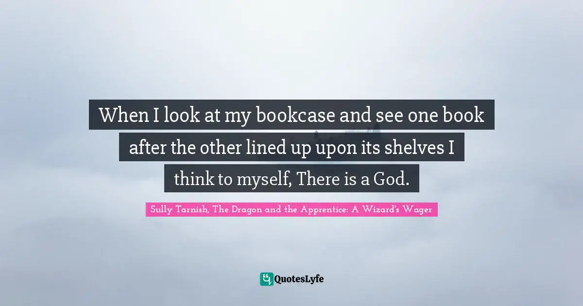 Fantasy Books Quotes: "When I look at my bookcase and see one book after the other lined up upon its shelves I think to myself, There is a God."