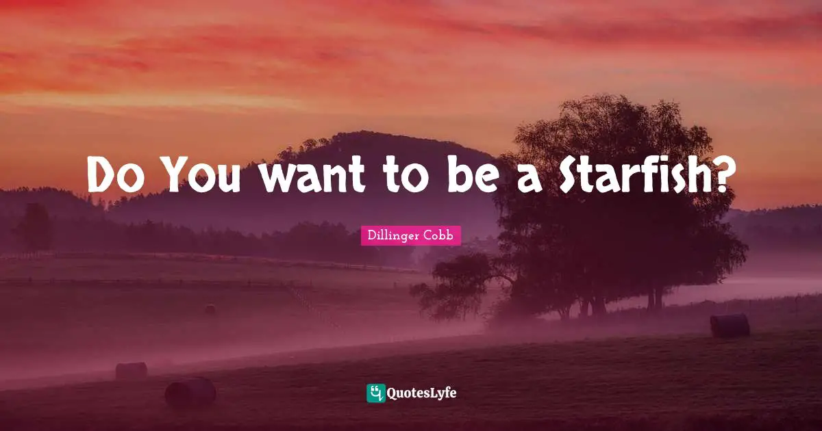 Do You want to be a Starfish?