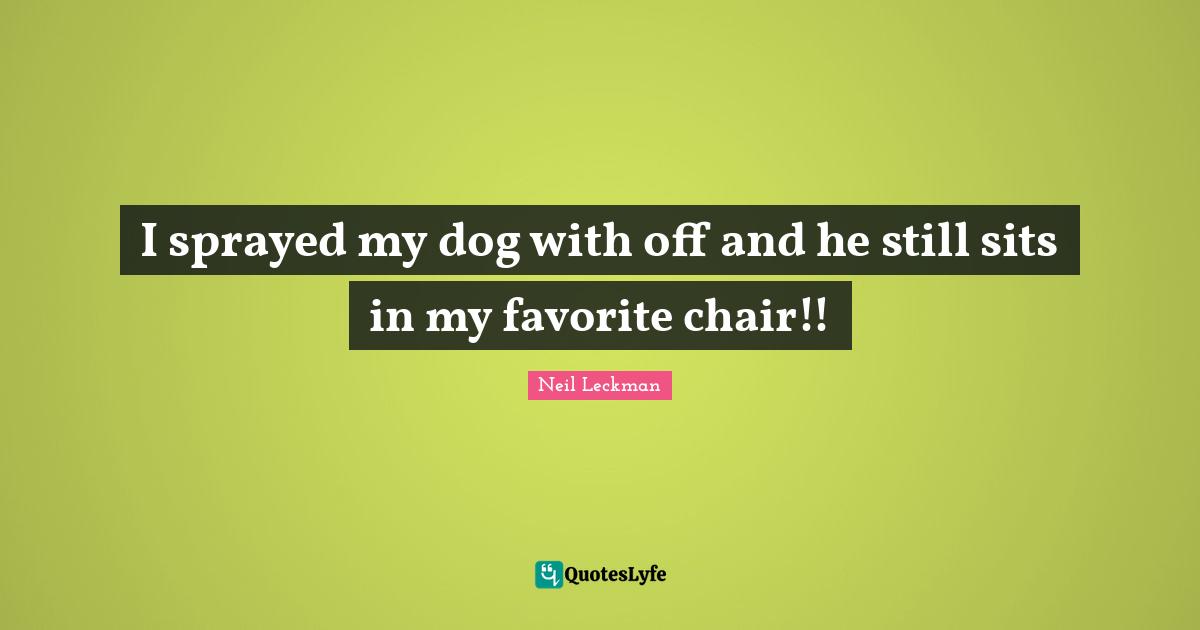 I sprayed my dog with off and he still sits in my favorite chair!!