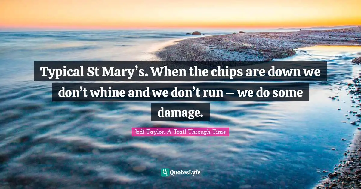 Typical St Mary’s. When the chips are down we don’t whine and we don’t run – we do some damage.