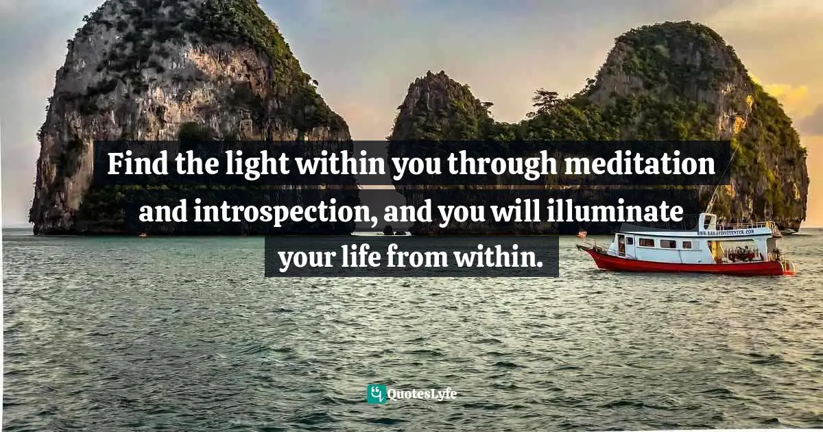 Amy Leigh Mercree, The Compassion Revolution: 30 Days of Living from the Heart Quotes: Find the light within you through meditation and introspection, and you will illuminate your life from within.