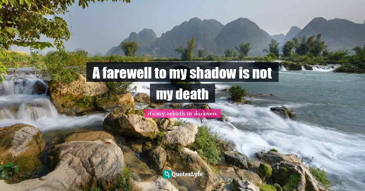 A farewell to my shadow is not my death