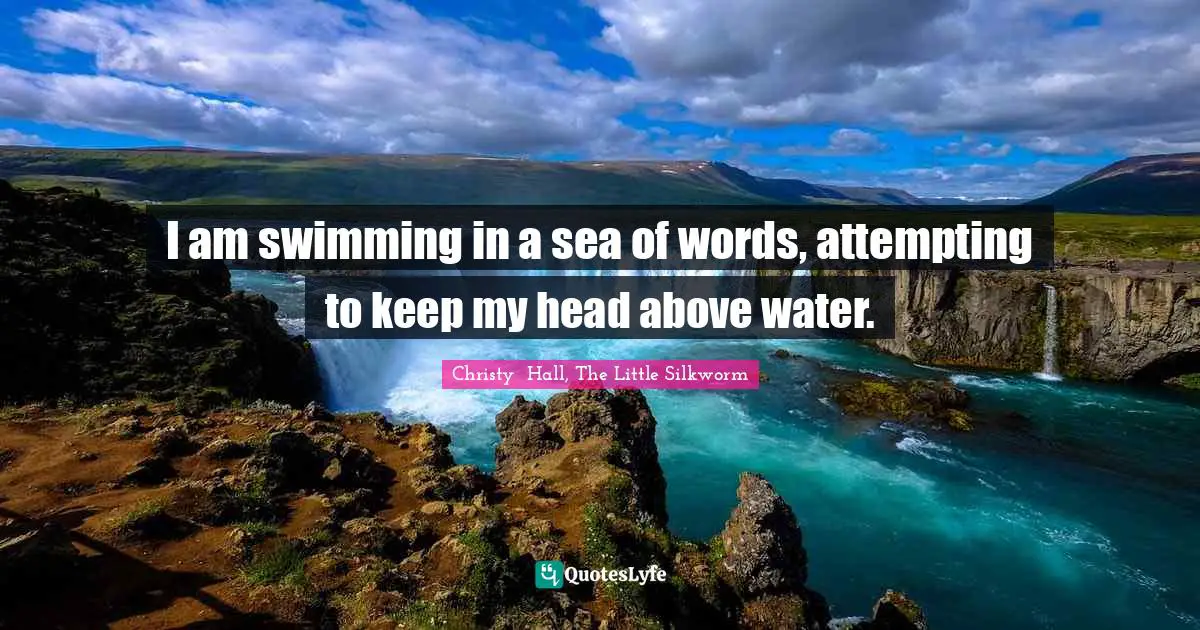 I am swimming in a sea of words, attempting to keep my head above water.