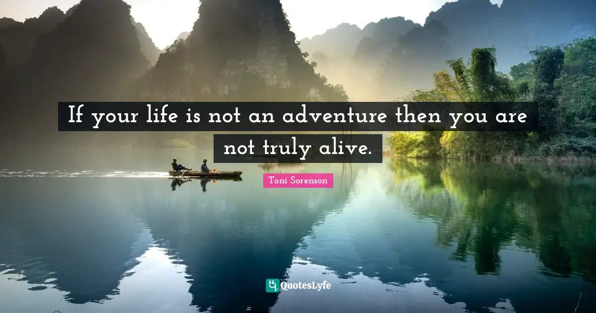 If your life is not an adventure then you are not truly alive.