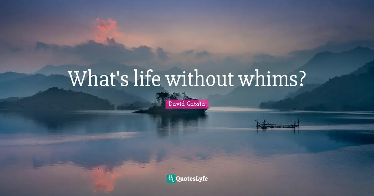 What's life without whims?