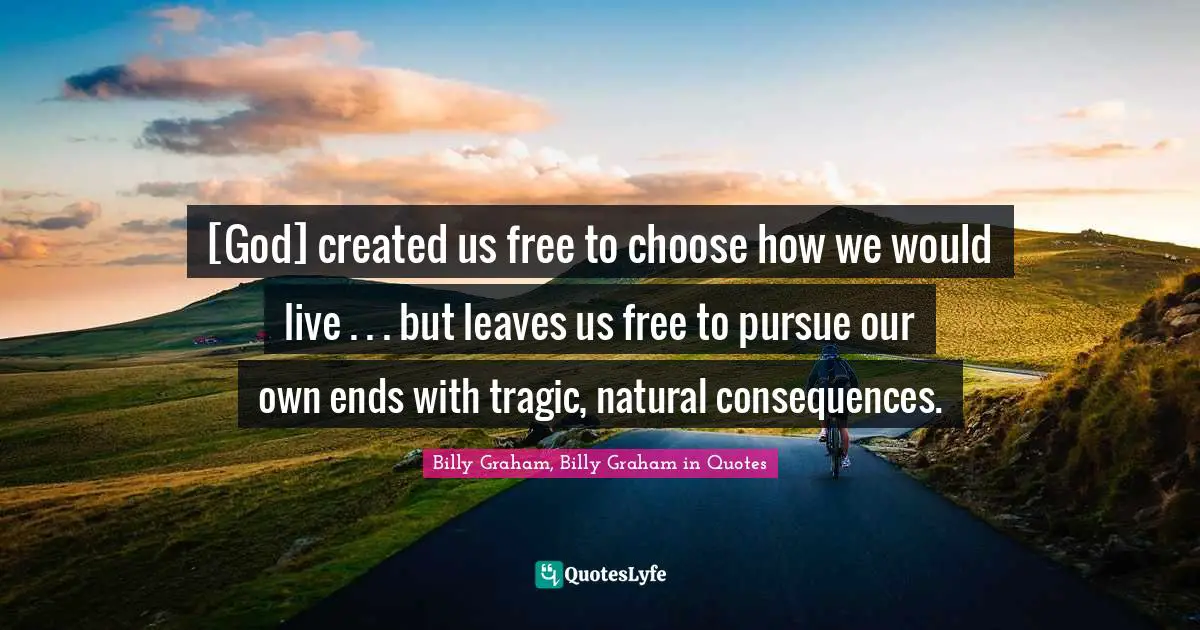 [God] created us free to choose how we would live . . . but leaves us free to pursue our own ends with tragic, natural consequences.