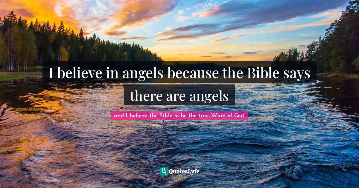 I believe in angels because the Bible says there are angels
