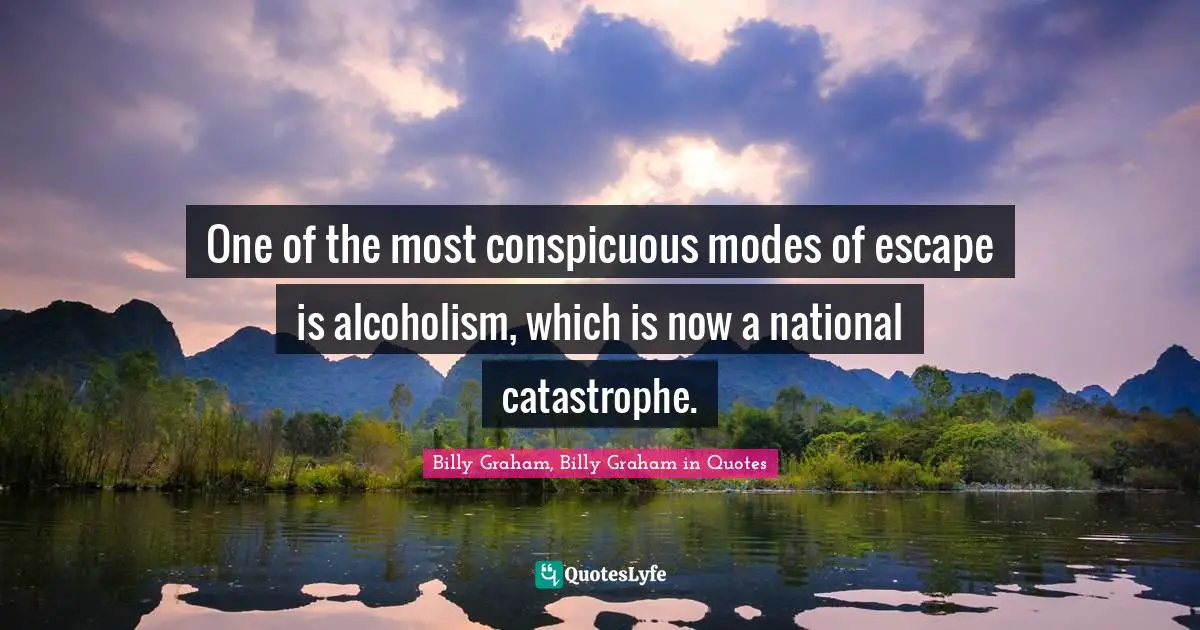 One of the most conspicuous modes of escape is alcoholism, which is now a national catastrophe.