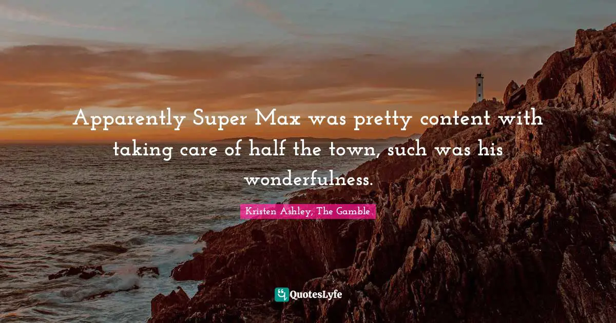 Apparently Super Max was pretty content with taking care of half the town, such was his wonderfulness.