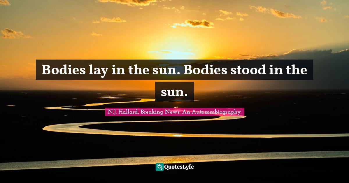 Bodies lay in the sun. Bodies stood in the sun.... Quote by N.J