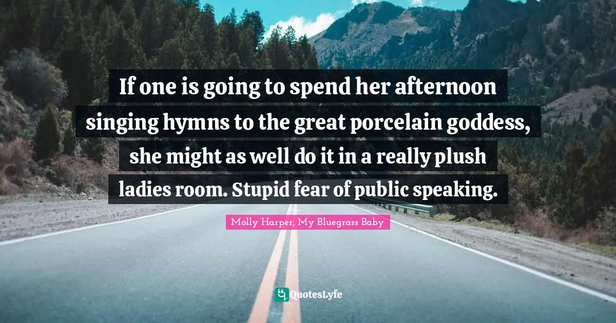 If one is going to spend her afternoon singing hymns to the great porcelain goddess, she might as well do it in a really plush ladies room. Stupid fear of public speaking.