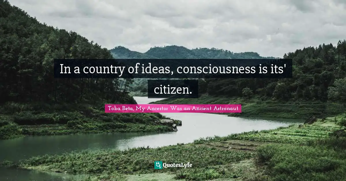 In a country of ideas, consciousness is its' citizen.