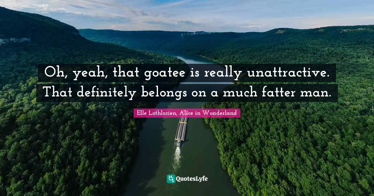 Oh, yeah, that goatee is really unattractive. That definitely belongs on a much fatter man.