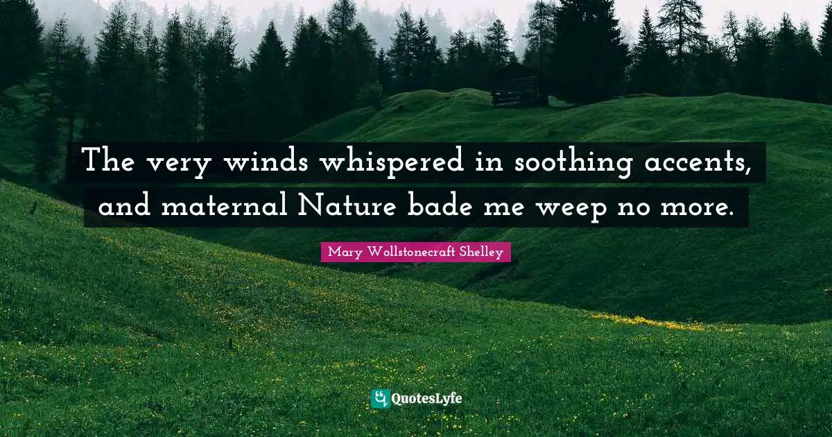 Science Fiction Quotes: "The very winds whispered in soothing accents, and maternal Nature bade me weep no more."