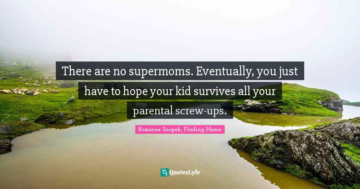 There are no supermoms. Eventually, you just have to hope your kid survives all your parental screw-ups.