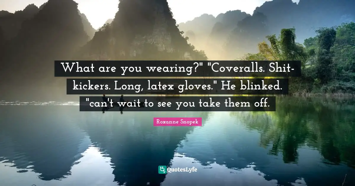 Roxanne Snopek Quotes: What are you wearing?