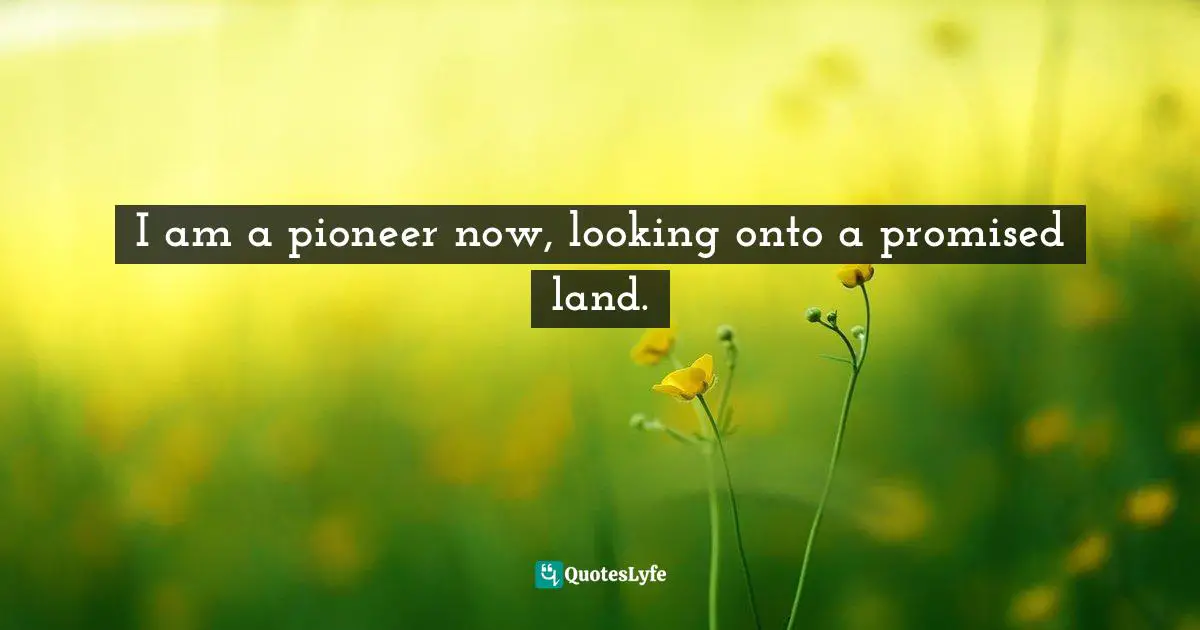 Robert M. Pirsig, Zen And The Art Of Motorcycle Maintenance: An Inquiry Into Values Quotes: "I am a pioneer now, looking onto a promised land."