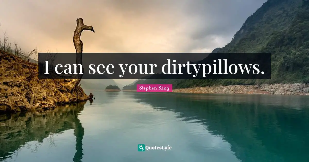 I can see your dirtypillows.