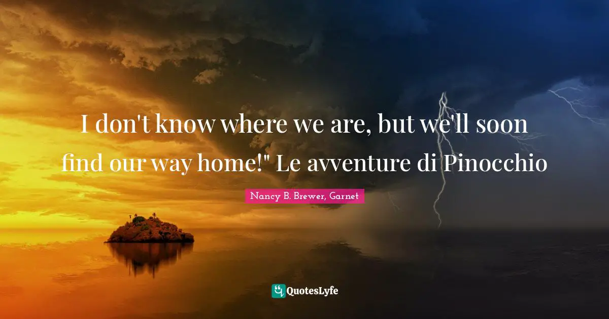 I don't know where we are, but we'll soon find our way home!" Le avventure di Pinocchio