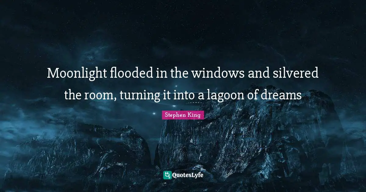 Moonlight flooded in the windows and silvered the room, turning it into a lagoon of dreams