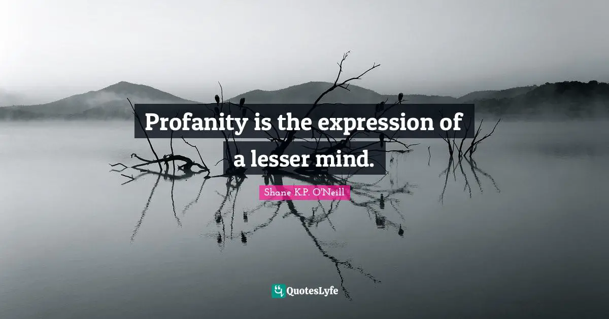 Profanity is the expression of a lesser mind.